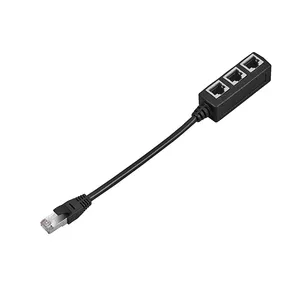 Câble adaptateur d'extension de connecteur réseau Ethernet LAN répartiteur RJ45 3 en 1