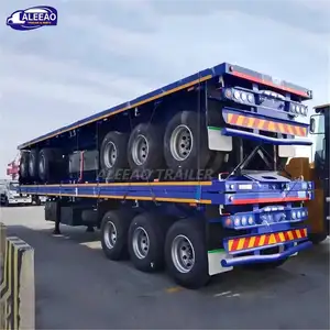 ALEEAO plat semi remorque 3 essieux 3 axles container semi trailers 40ft 20 40 feet flat bed flatbed truck trailer