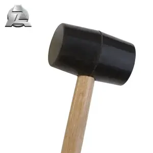 Lightweight double face rubber mallet hammer with wooden handle for sale