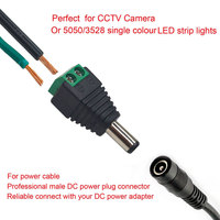 Bloque de terminales de luz LED 5,5*2,1 MM enchufe Jack adaptador conector macho y hembra DC enchufe de alimentación para cámara CCTV