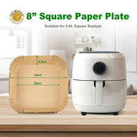 OOLIMAPACK Doublures en papier pour friteuse à air 8 pouces carrées, jetables, antiadhésives et résistantes à la graisse, pour moule de four