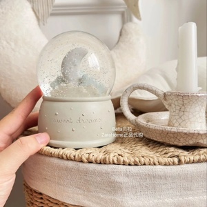 Nordic Luxury Crystal Custom <strong>Snow</strong> <strong>Globe</strong> Musical Rotating Resin Base for Elegant Holiday Home Tabletop Decor - Product Image 3