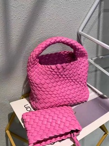 Prix Fabricant Ensemble de <span class=keywords><strong>2</strong></span> Pièces <span class=keywords><strong>Mini</strong></span> Sac à Main Tressé en Cuir Végan, Cabas Pochette Tissé Main, Sac Bandoulière Croisé Mode - Product Image 3