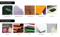 Carnet de notes rechargeable en cuir/PU/tissu de qualité supérieure, format B5/A4/A5/A6, avec reliure à 6 anneaux, planificateur d'affaires, porte-cartes