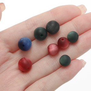 ลูกปัดเรซิ่นทรงกลมสีไล่เฉดเลียนแบบตาแมว สำหรับทำเครื่องประดับ DIY สร้อยข้อมือ สร้อยคอ และอุปกรณ์เสริม - Product Image 3