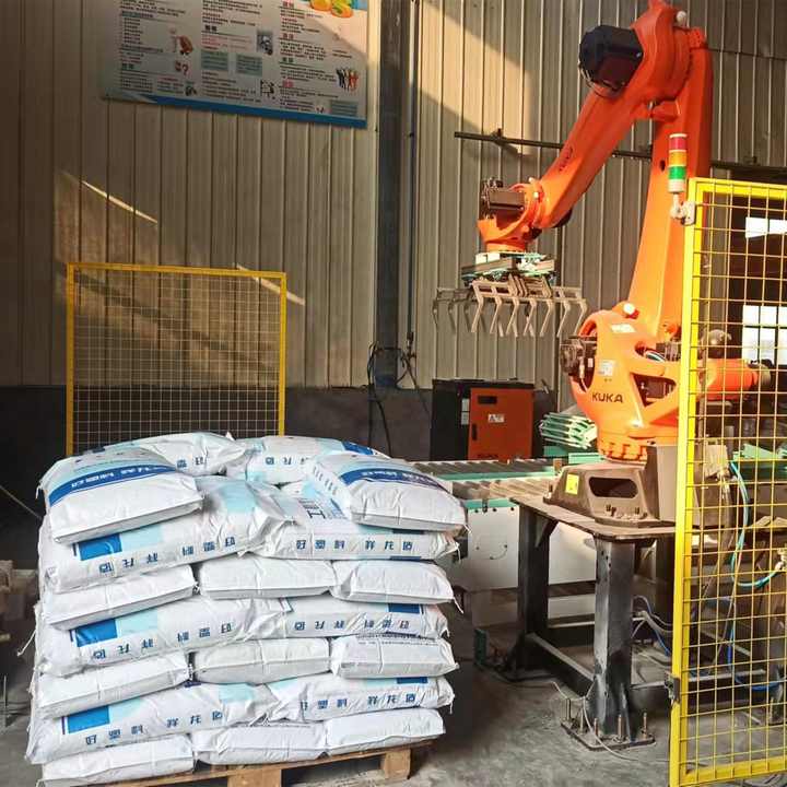 Automatic Flour/feed 50kg Bag Kuka Robot Arm Bag Palletizer Palletizing ...
