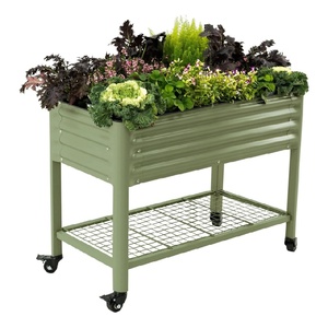 Jardinière <span class=keywords><strong>d</strong></span>'extérieur pour légumes, fleurs, herbes, lit de jardin surélevé roulant vert olive - Product Image 1