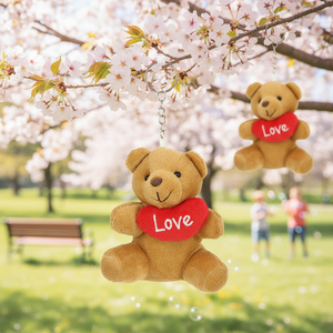Portachiavi 4 \ "orso bruno con cuore peluche 360 pz/CS - Product Image 5