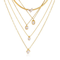 Collier pendentif goutte d'eau en zircon plaqué or 18 carats en acier inoxydable, étanche, tendance, cadeau de mode pour femme, vente en gros
