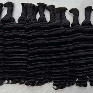 Cheveux humains en vrac à ondulations profondes, sans trame, couleur naturelle, pointes pleines, pour tressage et tresses bohèmes - Product Image 6