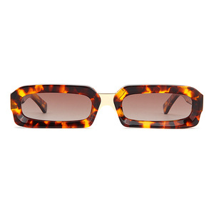 Lunettes de soleil rectangulaires à monture intégrale noire, protection UV400, style unisexe adulte - Product Image 3