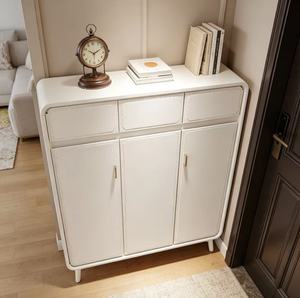 Modern Plastic <b>Shoe</b> Rack With 3 Doors <b>Space</b> <b>Saving</b> Freestanding Living Room Furniture Minimalist Design White Color - Product Image 4