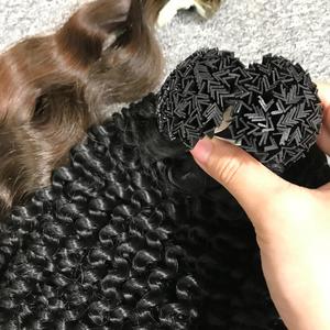 Extensions de cheveux vierges bouclées profondes à la kératine crue vietnamienne 100% de haute qualité V-TIP un donneur - Product Image 5