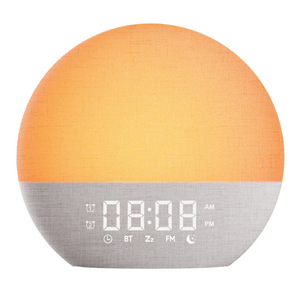 Sunrise Wake Up <b>Light</b> Clock Round Electronic Alarm With FM Radio Snooze Function Bedside <b>Sleep</b> Lamp - Product Image 1
