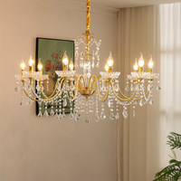 Lustre en cuivre de luxe français avec télécommande, luminaires suspendus de taille moyenne pour restaurant, hôtel, salon, chambre à coucher