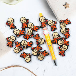 Nouveauté : <span class=keywords><strong>Lot</strong></span> de 100 perles focales en <span class=keywords><strong>silicone</strong></span> à motif de personnage de dessin animé, pour stylos, porte-clés, cadeaux faits main, bijoux DIY et création - Product Image 1