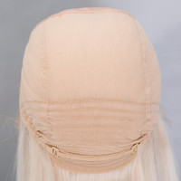 Perruques médicales en soie 5x5 de haute qualité, style tendance, avec racine naturelle, cheveux vierges russes, couleur blond platine, pour femmes