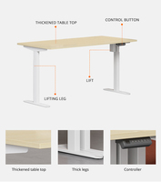 Bureau debout réglable électrique à moteur unique Bureau de jeu moderne à hauteur réglable pour le mobilier de bureau Table d'ordinateur