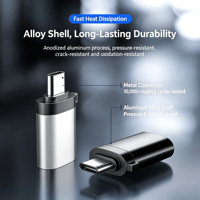 Adaptateur USB-C vers USB-A USB 3.0 5 Gbit/s DC OTG PC Matériau Ignifuge Porte-clés Plug & Play pour Appareil Photo Téléphone Tablette Ordinateur Portable Clé USB