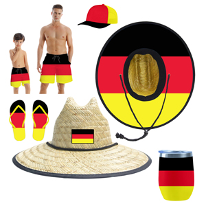 <span class=keywords><strong>หมวก</strong></span>ฟางชายหาดสีธงชาติเยอรมนีและปานามาสำหรับผู้ชายและผู้หญิงจาก JAKIJAYI ขายส่ง - Product Image 3