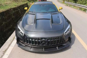 Couverture de moteur en fibre de carbone <span class=keywords><strong>prix</strong></span> usine de style série noire pour capot <span class=keywords><strong>Amg</strong></span> gt <span class=keywords><strong>gts</strong></span> gtc gtr de haute qualité - Product Image 3