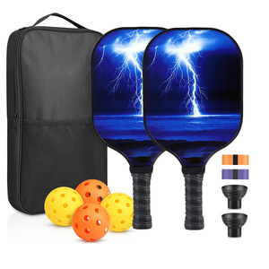 Ensemble de raquettes de pickleball avec motif éclair, impression couleur intégrale, livraison directe d'usine - Product Image 5