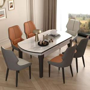 Chaise de salle à manger style italien en cuir marron, design moderne pour la maison, le bureau ou l'hôtel - Product Image 4