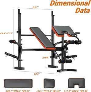 Multi-Function Iron Durable Adjustable Foldable Weight Lifting Power Rack Gym Fitness Equipment Strength <b>Dumbbell</b> Bench - Product Image 2