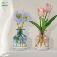 Diffuseur à roseaux 120 ml, nouveau design, pour la maison, parfum naturel, fleurs roses et bleues, décoration élégante