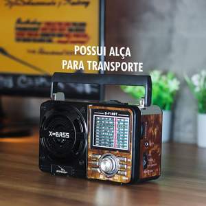 Retro Wood Style 9 Band AM FM SW Radio with X Bass <b>MP3</b> Player BT USB TF Rechargeable for Portable Home Use - Product Image 3