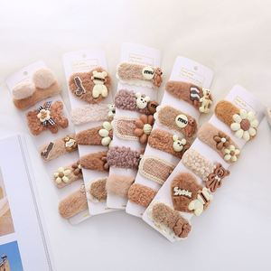 Clip lateral para niños, accesorios para el cabello, pasadores de oso de peluche marrón leche, niña pequeña, flores lindas, accesorios de Clip Bang - Product Image 2