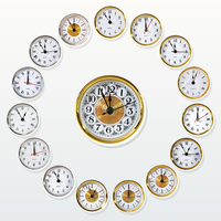 Modul Jam Quartz Bulat Modern 80mm Grosir, Dial Angka Romawi Arab, DIY Perbaikan Furnitur, Pengganti, Dekorasi Rumah