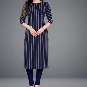 Kurti en soie ethnique élégant pour femmes beau tissu imprimé crêpe pour les fêtes décontractées et les occasions festives vêtements indiens lourds - Product Image 1