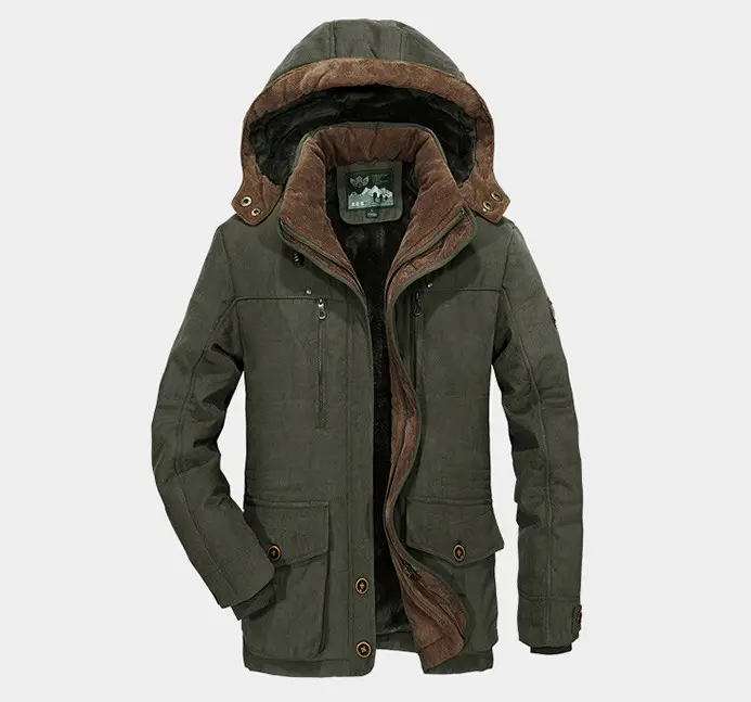 Winter Mannen Katoen Multi-Pocket Jassen Nieuwe Hooded Warme Dikke Waterdichte Jas Parka