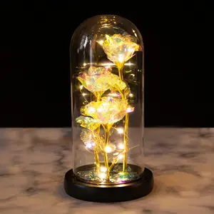 Unfading Love Shining Galaxy Enchanted Eternal Roses Valentine's Day Gifts Decoration Night Light For Sale