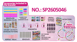 Kit de Création de Bijoux DIY Amusant avec Autocollants - 360 Autocollants et Perles pour Enfants - Créez 6 Bracelets et 2 Colliers avec Rouleaux Surprise - Product Image 4
