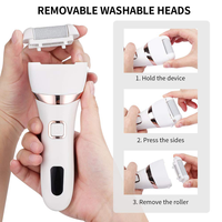 Râpe électrique pour pieds à long manche, ponceuse portative USB pour pédicure, éliminateur de peaux mortes, de callosités dures et craquelées