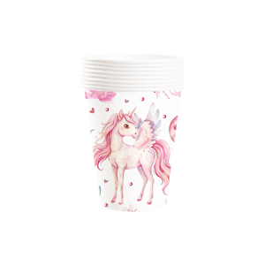 Juego de Vajilla Desechable DAMAI con Temática de Unicornio Rosa, Castillo, Luna y Flores, Platos y Vasos de Papel para Fiestas de Niñas - Product Image 4
