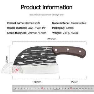 Cuchillo de carnicero de alta calidad, de acero forjado, para cortar huesos y carne, de 6 pulgadas, con mango de imitación de madera PP, fácil de limpiar, para bricolaje. - Product Image 6