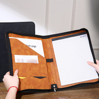Portadocumentos al por Mayor, Organizador con Cremallera, Carpeta Portafolio, Multibolsillos, Personalizable, Carpeta de Cuero para Conferencias con Asa