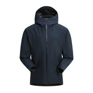 Chaqueta con capucha a prueba de viento 3D para hombre, de color sólido, de una sola capa, a prueba de viento, para senderismo, viajes por carretera - Product Image 3