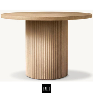 BYRON ROUND Dining <b>Table</b> RH Style furniture <b>Solid</b> <b>Wood</b> Dining <b>Table</b> - Modern Indoor Furniture for Kitchen & Living Room - Product Image 3