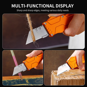 Faca Utilitária <span class=keywords><strong>OTF</strong></span> de Alumínio Fresado CNC de Alta Qualidade com Lâmina SK-5 e Cabo de Liga de Alumínio para Camping e DIY - Product Image 4