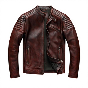 Chaquetas de Cuero y Lona para Motociclistas Estilo Europeo BS International, Cuello Mao, Logotipo Frontal, Resistentes al Viento e Impermeables - Product Image 1