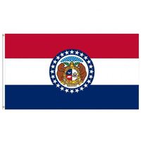 Drapeau du Missouri personnalisé imprimé 3x5 pieds, bannière de présentation polyvalente à une face, fabriquée en polyester, vinyle, plastique et nylon durables
