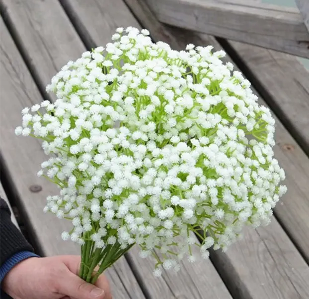 البلاستيك الاصطناعي زهرة gypsophila زهرة الطفل التنفس للزينة الزفاف