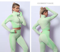 Ensemble de sport S-4XL pour la course et l'entraînement, soutien élevé, sans coutures, trois pièces : soutien-gorge de sport léopard, haut à manches longues et leggings
