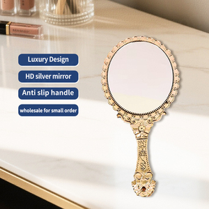Tùy Chỉnh Nhỏ Nhỏ Hình Bầu Dục Retro Tay Gương Vanity Nhỏ Gọn Trang Điểm Cổ Điển Cầm Tay Gương Với Xử Lý - Product Image 6
