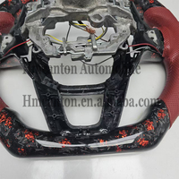 Produit neuf, volant de voiture en cuir perforé rouge en carbone forgé pour Honda Civic 11e génération