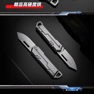 D2 Mini Folding Knife 4 Cm Blade Multi Function Portable Outdoor Self Defense Tool Silver Color - Product Image 5